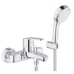 GROHE Eurostyle Cosmopolitan robinet de baignoire avec inverseur et raccords avec ensemble de douche chrome/blanc SW108055
