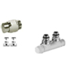 Honeywell Thera designset haaks links met 2 kopp.m24x16 coax wit SW100942