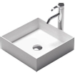Nemo Stock Java Style lavabo à poser carré 38x38x11cm solid surface blanc mat SW287377