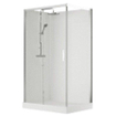 Nemo Spring Vidrio Cabine de douche - gauche - 120x90cm - porte coulissante - parois fixes - verre de sécurité - mitigeur de douche thermostatique SW290145