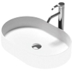 Nemo Stock Java Style lavabo à poser ovale 580 x 380 x 110 mm solid surface mélange de résine polyester et minéraux naturels blanc mat SW287371