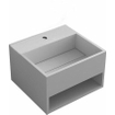 Nemo Stock Java Style lave-mains cubique avec tablette 330 x 330 mm composite minéral blanc mat SW286355
