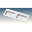 Go by Van Marcke Paco lavabo-meuble 120x46x1.5cm 2 vasques intégrées 2 trous de robinet marbre de synthèse blanc brillant SW443846