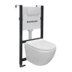 Nemo Go Aquaflow toiletset Spoelrandloos bestaande uit Geberit inbouwreservoir, met softclose toiletzitting quick release en bedieningsplaat wit SW286733