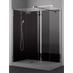 Nemo Stock Vidrio douche à l'italienne - 170x90x195cm - mur arrière noir - incluant receveur de douche gris - avec garniture - noir/chrome SW290111