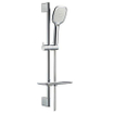 Nemo Spring Poggio ensemble barre de douche complet 650 mm avec fixations 3 jets avec support coulissant flexible lisse en matière synthétique avec porte-savon chromé SW291701