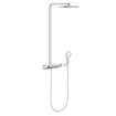GROHE Rainshower SmartControl Ensemble de douche pluie apparent - douche de tête 36 cm - 2 fonctions - douchette ronde 11,5 cm - chrome/blanc SW97589