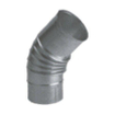 Burgerhout rookgasafvoerbocht Ø80mm 45° Aluminium enkelwandig plooi 1420755