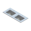 Go by Van Marcke Selal 2 plan-vasque 1200x500x20mm marbre de synthèse 2 vasques encastrées blanc 2 trop-pleins 2 trous de robinet SW288941