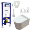 Nemo Spring Nemo Spring Moon pack WC suspendu - Geberit Systemfix - élément de montage - plaque de déclenchement Geberit Sigma 20 blanc brillant chromé - kit d'isolation Geberit modérateur de débit - blanc SW287320