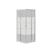 GO by Van Marcke Avis cabine de douche 90x90x185cm carré 2 portes coulissantes verre de sécurité clair 4mm avec bandes mates aluminium chromé SW292802