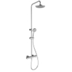 GO par Van Marcke système de douche - rond - économe en énergie - mitigeur monocommande avec poignée Eco - avec ensemble de douche anti-calcaire - corps froid - bouton d'économie d'eau - ACS - Belgaqua - chrome SW926069