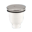 GO by Van Marcke Bouchon de douche - siphon intégré - orifice d'évacuation D9cm - raccordement sur tuyau d'évacuation D4cm - couvercle sortie verticale - ABS chromé SW404142