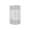 GO par Van Marcke Avis cabine de douche 90x90x185cm carré 2 portes mortier jointuresantes 4mm verre de sécurité clair avec bandes mates en aluminium chromé SW292802