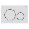 Geberit Sigma20 bedieningsplaat - 2-toets spoeling - rond - mat wit chroom SW242680