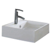 nemo Spring Jaipur lavabo à poser 46.5x46.6x14.5cm porcelaine carré avec trou perçable et trop-plein côté arrière pas glacé blanc SW286380