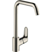Hansgrohe Focus E2 Mitigeur de cuisine avec bec haut pivotant réglable 110 150 et 360 aspect inox 0605550
