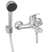 Go by Van Marcke Super mitigeur monocommande bain-douche complet avec douchette entraxe 15 cm disques céramiques avec rosaces et raccords en S SW289733