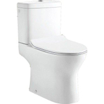 GO by Van Marcke Gustav PACK WC au sol sortie H 18 cm réservoir avec mécanisme de chasse Geberit porcelaine blanche avec abattant fin softclose et takeoff SW288583