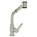 Nemo Spring Lana keukenmengkraan - eengreeps - eengatsmontage - met draaibare bek - uittrekbare handdouche SW287715