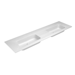 Nemo Stock Fin by Falper - 180.5x50.5x14.3cm - geintegreerde tablet - twin - met 2 wastafels - ceramilux - afvoergat - zonder overloop - kraangat - meubelwastafel - Collection - Van Marcke SW290942