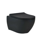 GO par Van Marcke toilette suspendu - 53x36x35cm - avec abattant wc softclose & quickrelease - porcelaine noir mat SW1009740