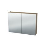 Nemo Spring Nebulo spiegelkast - 90x65x17.8cm - 2 deuren - glazen leggers - met stopcontact - zonder schakelaar - Riverside Oak Hell SW637024