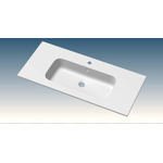 Go by Van Marcke Paco lavabo pour meuble 100x46x1.5cm 1 bassin intégré 1 trou de robinet marbre artificiel blanc brillant SW443843