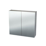 Nemo Spring Nebulo spiegelkast - 70x65x17.8cm - 2 deuren - glazen leggers - met stopcontact - zonder schakelaar - Raw Concrete SW637051