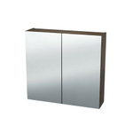 Nemo Spring Nebulo spiegelkast - 70x65x17.8cm - 2 deuren - glazen leggers - met stopcontact - zonder schakelaar - Carini Walnut Natur SW637007