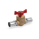 Nemo Skill robinet à bille en laiton Systempex poignée papillon rouge avec raccord à sertir 16 avec x 16 mm SW288980