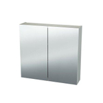 Nemo Spring Nebulo luxe spiegelkast - 70x65x17.8cm - 2 dubbelzijdige spiegeldeuren - glazen leggers - met stopcontact - zonder schakelaar - White Standard SW636901