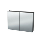 Nemo Spring Nebulo spiegelkast - 90x65x17.8cm - 2 deuren - glazen leggers - met stopcontact - zonder schakelaar - Onyx Grey SW637032