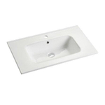 Go by Van Marcke lavabo-meuble 80x46x1.7cm 1 vasque intégrée 1 trou de robinetterie Porcelaine blanc brillant SW418013