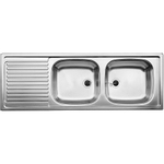 Blanco Top EZS Évier encastrable - 123,5x43,5cm - 2 cuves - épaisseur 0,7mm - clips de fixation - réversible - inox SW69669
