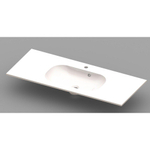 Nemo Spring Ovum lavabo-plan pour meuble avec 1 lavabo encastré central 1200 x 500 x 200 mm avec trop-plein marbre de synthèse blanc SW294946