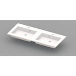 Nemo Spring Coste meuble-vasque 1200 x 500 x 200 mm avec 2 orifices de vidage D 45 mm 2 trous de robinet avec trop-pleins marbre de synthèse blanc SW294948