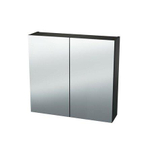 Nemo Spring Nebulo spiegelkast - 70x65x17.8cm - 2 deuren - glazen leggers - met stopcontact - zonder schakelaar - Cosmos Grey SW637004