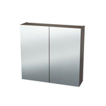 Nemo Spring Nebulo spiegelkast - 70x65x17.8cm - 2 deuren - glazen leggers - met stopcontact - zonder schakelaar - Basalt SW637008