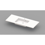 Nemo Spring Coste plan-vasque avec 1 vasque encastrée centrale 1200 x 500 x 200 mm avec trop-plein marbre de synthèse blanc SW294967