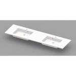 Nemo Spring Coste plan-vasque 1800 x 500 x 200 mm avec 2 orifices de vidage D 45 mm 2 trous de robinet avec trop-pleins marbre de synthèse blanc SW295010