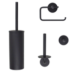 Nemo Spring Nero toiletaccessoireset - toiletborstelset - toiletrolhouder - reserverolhouder - mat zwart SW401558