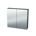 Nemo Spring Nebulo luxe spiegelkast - 60x65x17.8cm - 1 dubbelzijdige spiegeldeur - glazen leggers - met stopcontact - zonder schakelaar - Onyx Grey SW636902