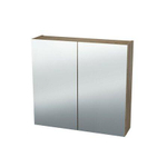Nemo Spring Nebulo spiegelkast - 70x65x17.8cm - 2 deuren - glazen leggers - met stopcontact - zonder schakelaar - Riverside Oak Hell SW637005