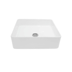 Nemo Spring Sun vierkant wastafel opbouw 400x400x120 mm porselein wit afvoergat diameter 45 mm zonder overloop zonder kraangat OUTLETSTORE STORE33409
