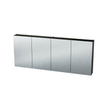 Nemo Spring Nebulo luxe spiegelkast - 160x65x17.8cm - 4 dubbelzijdige spiegeldeuren - glazen leggers - met stopcontact - zonder schakelaar - Cosmos Grey SW636964
