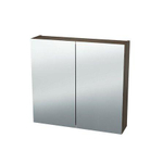 Nemo Spring Nebulo luxe spiegelkast - 60x65x17.8cm - 1 dubbelzijdige spiegeldeur - glazen leggers - met stopcontact - zonder schakelaar - Carini Walnut Natur SW636905