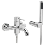 GO by Van Marcke Cocoon mitigeur bain-douche complet avec douchette entraxe 15 cm disques céramiques avec rosaces et raccords en S SW286863