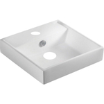 GO by Van Marcke Brigit lavabo semi-posé carré porcelaine blanc 380 x 380 x 130 mm SW293295