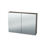 Nemo Spring Nebulo spiegelkast - 90x65x17.8cm - 2 deuren - glazen leggers - met stopcontact - zonder schakelaar - Basalt SW637020